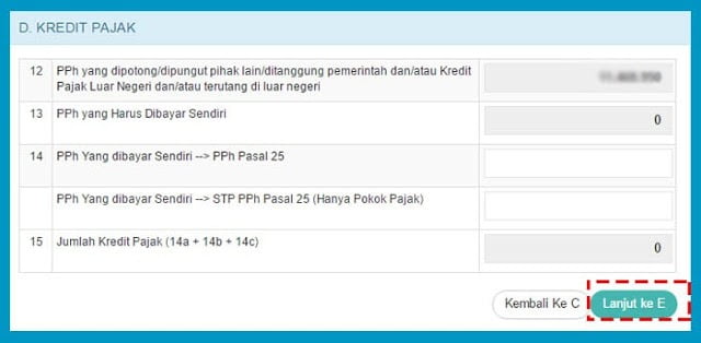 Isian PPh Pasal 25