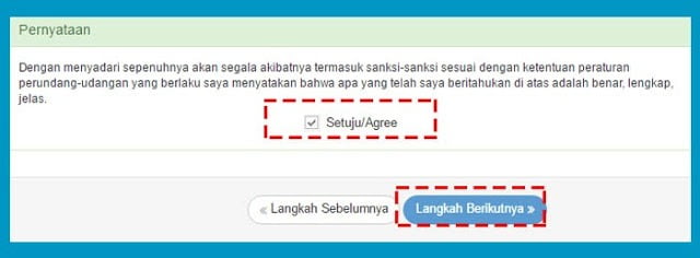 Centang Setuju